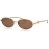 image:imageSOJOS Y2K Oval Metal Polarized Sunglasses Women Men Retro 90s Small Thin Frame Sun Glasses with UV400 AfterglowGoldBrown