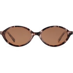 image:imageSOJOS Acetate Polarized Oval Sunglasses Women Retro Handmade Narrow Y2K Lightweight Vintage 90s Designer Sun Glasses LonaLight TurquoiseBrown