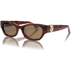 image:imageSOJOS Acetate Polarized Retro Sunglasses for Women Cateye Narrow UV400 Protection Sun Glasses Fire CoralBrownWarm Tea