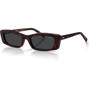 image:imageSOJOS Acetate Rectangle Polarized Sunglasses for Women Narrow Trendy 90s Retro Sunnies SunriseCherry Glaze Cherry TortoiseshellBlack