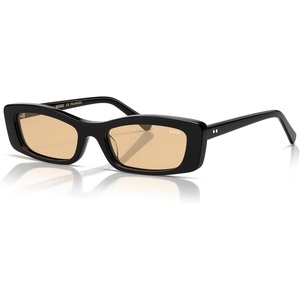 image:imageSOJOS Acetate Rectangle Polarized Sunglasses for Women Narrow Trendy 90s Retro Sunnies SunriseHoney Hour BlackYellow