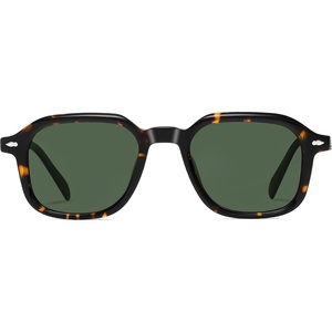 image:imageSOJOS Acetate Square Polarized Sunglasses Women Men Retro Handmade Rectangular Lightweight Sun glasses HarrisonTurquoiseGreen