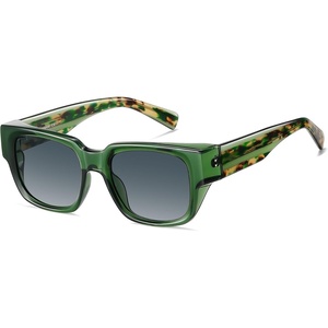 image:imageSOJOS Acetate Square Polarized Sunglasses for Women Men Handmade Trendy Lightweight Sunnies Rectangular Shades UV400 RowanGreenGarding Grey