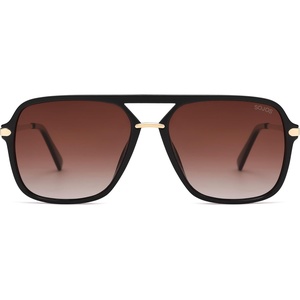 image:imageSOJOS Aviator Sunglasses for Women amp Men Square Designer Polarized Double Bridge Pilot90s Retro Shades SJ2229BlackLight Grading Brown Lens