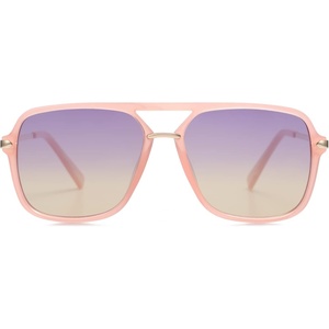 image:imageSOJOS Aviator Sunglasses for Women amp Men Square Designer Polarized Double Bridge Pilot90s Retro Shades SJ2229Pink FrameBlue Grey Grading Lens