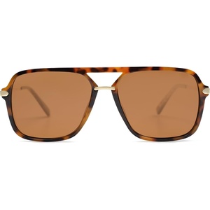 image:imageSOJOS Aviator Sunglasses for Women amp Men Square Designer Polarized Double Bridge Pilot90s Retro Shades SJ2229TortoiseBrown