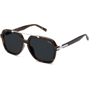 image:imageSOJOS Big Trendy Polarized Aviator Sunglasses for Women Men 80s 90s Retro Square Aviators Sun Glasses SJ2672Dark TortoiseGrey