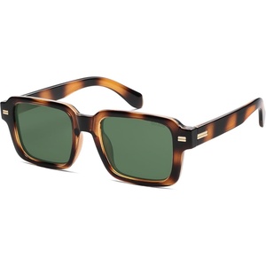 image:imageSOJOS Big Trendy Square Polarized Sunglasses Womens Mens Retro Large Chunky Oversized Rectangle Shades SJ2345Dark Brown PatternGreen