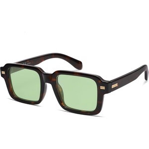 image:imageSOJOS Big Trendy Square Polarized Sunglasses Womens Mens Retro Large Chunky Oversized Rectangle Shades SJ2345Dark TortoiseLight Green Tint