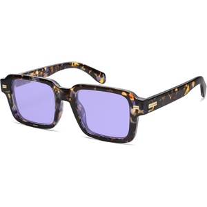 image:imageSOJOS Big Trendy Square Polarized Sunglasses Womens Mens Retro Large Chunky Oversized Rectangle Shades SJ2345Purple TortoiseLight Purple Tint
