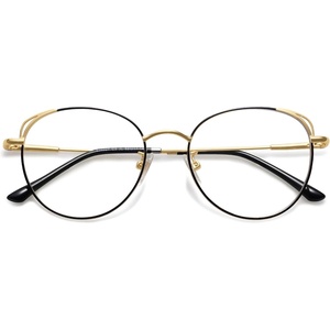 image:imageSOJOS Cat Eye Blue Light Blocking Glasses for Woman Hipster Metal Frame Womens Eyeglasses She Young SJ5027Blackgold