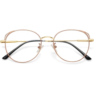 image:imageSOJOS Cat Eye Blue Light Blocking Glasses for Woman Hipster Metal Frame Womens Eyeglasses She Young SJ5027Browngold