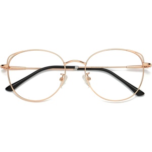 image:imageSOJOS Cat Eye Blue Light Blocking Glasses for Woman Hipster Metal Frame Womens Eyeglasses She Young SJ5027Rose Gold
