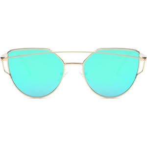 image:imageSOJOS Cat Eye Sunglasses for Women Fashion Designer Style Mirrored Lenses SJ1001GoldGreen