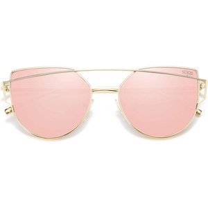 image:imageSOJOS Cat Eye Sunglasses for Women Fashion Designer Style Mirrored Lenses SJ1001GoldPink