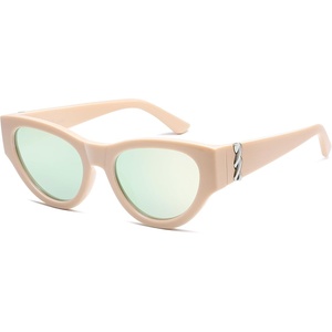 image:imageSOJOS Cat Eye Sunglasses for Women amp Men 90s Retro Aesthetic Trendy Cateye Designer Sunnies SJ2332BeigePink