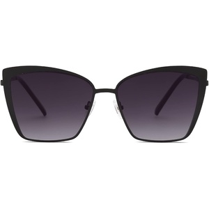 image:imageSOJOS Cateye Sunglasses for Women Fashion Mirrored Lens Metal Frame SJ1086Black