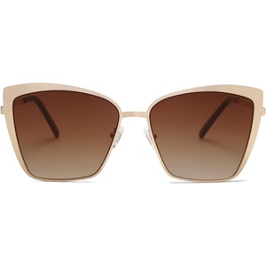 image:imageSOJOS Cateye Sunglasses for Women Fashion Mirrored Lens Metal Frame SJ1086Brown