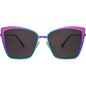 image:imageSOJOS Cateye Sunglasses for Women Fashion Mirrored Lens Metal Frame SJ1086Metallic