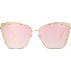 image:imageSOJOS Cateye Sunglasses for Women Fashion Mirrored Lens Metal Frame SJ1086Pink