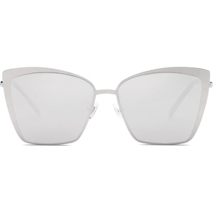 image:imageSOJOS Cateye Sunglasses for Women Fashion Mirrored Lens Metal Frame SJ1086Silver