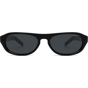 image:imageSOJOS Classic Acetate Oval Sunglasses for Men Women Polarized UV400 Protection Unisex Retro Lightweight Sun Glasses RomyBlackGrey