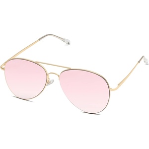 image:imageSOJOS Classic Aviator Sunglasses for Women Men Metal Frame Spring Hinges SJ1030Gold Frame Pink Mirrored Lens