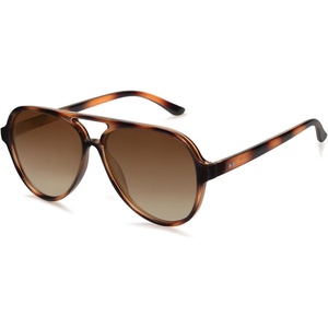 image:imageSOJOS Classic Polarized Aviator Sunglasses for Women Men Retro Trendy Aviators Shades SJ2201Amber Brown TortoiseBrown