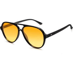image:imageSOJOS Classic Polarized Aviator Sunglasses for Women Men Retro Trendy Aviators Shades SJ2201Shiny BlackYellow Tint