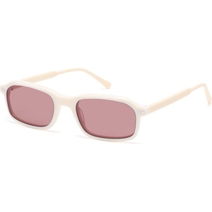 image:imageSOJOS Classic Rectangle Polarized Sunglasses for Women Men Retro Acetate Frame with Polarized Lenses WesleyBeigeRed