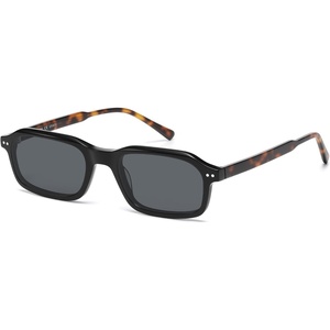 image:imageSOJOS Classic Rectangle Polarized Sunglasses for Women Men Retro Acetate Frame with Polarized Lenses WesleyBlackGrey