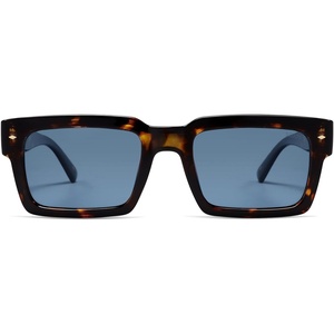 image:imageSOJOS Classic Retro Square Polarized Sunglasses Womens Mens 80s 90s Trendy Rectangle Shades SJ2393Dark TortoiseGreyish Blue Tint