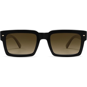 image:imageSOJOS Classic Retro Square Polarized Sunglasses Womens Mens 80s 90s Trendy Rectangle Shades SJ2393Shiny BlackGradient Brown