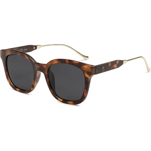 image:imageSOJOS Classic Square Polarized Sunglasses Womens Mens Retro Trendy UV400 Sunnies SJ2050Dark Brown TortoiseGrey