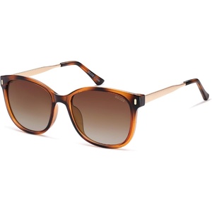 image:imageSOJOS Classic Square Polarized Sunglasses for Women Oversized Trendy Retro UV Protection Shade SJ2640Brown Tortoise Frame Brown Grading Lens