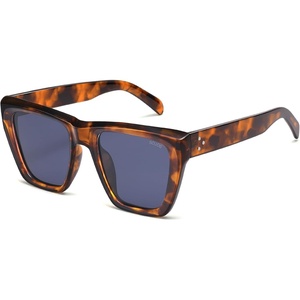 image:imageSOJOS Fashion Oversized Square Cat Eye Polarized Sunglasses for Women Trendy Cateye Style Womens Sunglasses SJ2179Brown TortoiseDusty Blue
