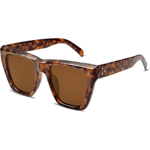image:imageSOJOS Fashion Oversized Square Cat Eye Polarized Sunglasses for Women Trendy Cateye Style Womens Sunglasses SJ2179Dark TortoiseBrown