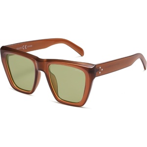 image:imageSOJOS Fashion Oversized Square Cat Eye Polarized Sunglasses for Women Trendy Cateye Style Womens Sunglasses SJ2179Mocha BrownLight Green