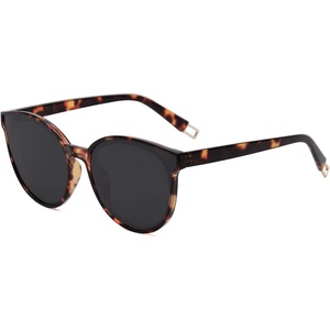 image:imageSOJOS Fashion Round Sunglasses for Women Men Oversized Vintage Shades SJ2057Amber TortoiseGrey