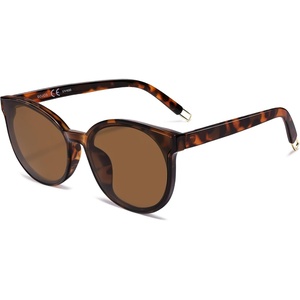 image:imageSOJOS Fashion Round Sunglasses for Women Men Oversized Vintage Shades SJ2057Clear TortoiseBrown