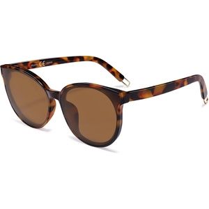 image:imageSOJOS Fashion Round Sunglasses for Women Men Oversized Vintage Shades SJ2057TortoiseBrown