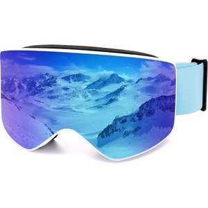 image:imageSOJOS Frameless Ski Goggles Men Women UltraWide 180 Panoramic UV400 Protection OTG Compatible SJ2691Blue