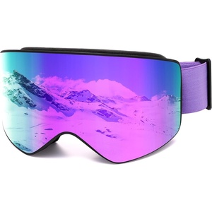 image:imageSOJOS Frameless Ski Goggles Men Women UltraWide 180 Panoramic UV400 Protection OTG Compatible SJ2691Purple