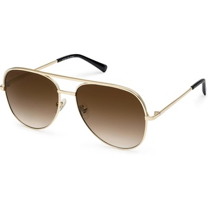 image:imageSOJOS Large Oversized Aviator Sunglasses for Women Men Classic Trendy UV400 Womens Mens Aviators SJ1220Gold FrameGold BarGradient Brown Lenses