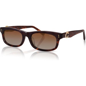 image:imageSOJOS Narrow Rectangle Sunglasses for Women Polarized UV400 Acetate Frame Retro Classic with Coral Accent Lace CoralBrownBrown