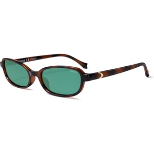 image:imageSOJOS Ocean Collection Rectangle Polarized Sunglasses Women Men Retro Lightweight Narrow Trendy Cat Eye Sunnies ApexBrown TortoiseGreen