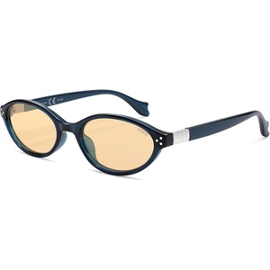 image:imageSOJOS Ocean Collection Retro Oval Polarized Sunglasses for Women Men Lightweight Narrow Shades StellarBlueBrown