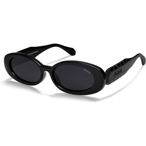 image:imageSOJOS Ocean Collection Retro Oval Polarized Sunglasses for Women Men Vintage Recycled Plastic Frame EcoFriendly SunlightBlackGrey