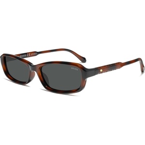 image:imageSOJOS Ocean Collection Retro Rectangular Polarized Sunglasses for Women Men Narrow 90s Square Shades CarapaceTortoiseGrey