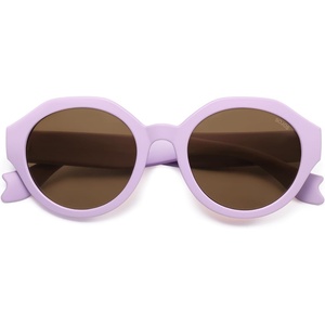image:imageSOJOS Ocean Collection Round Sunglasses Recycled Fishing Net Frame EcoFriendly UV400 Polarized Lenses Indian OceanPurpleBrown